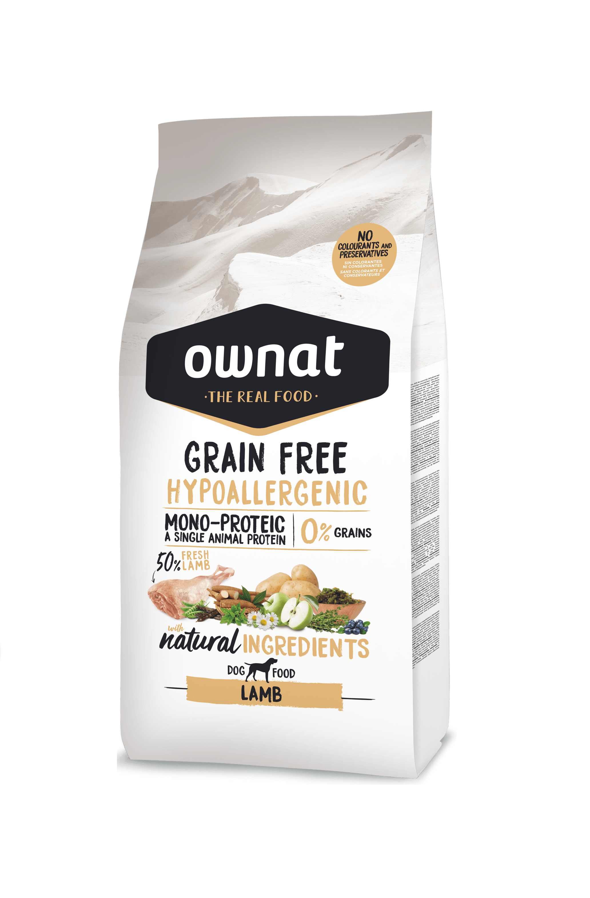 Ownat Grain Free Hypoallergenic Lamb 3Kg - 12Kg