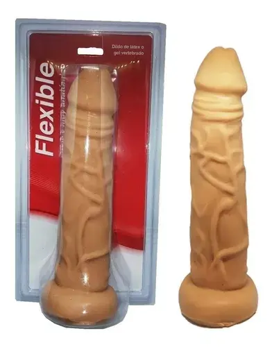 Dildo Vertebrado Nacional Flexible Y Curvo 22 Cm X 4.6 Cm