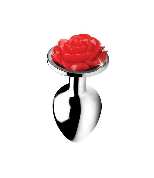 Plug Anal Metálico con flor Chico Rojo