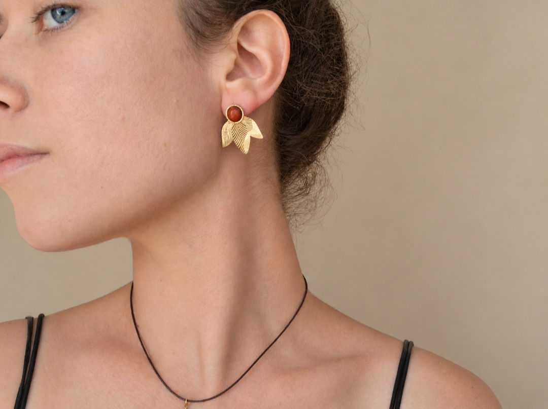 Boucles "jungle" bois de padouk