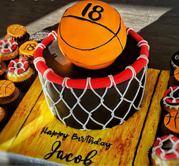 Basketball theme birthday cake 18th Birthday 
