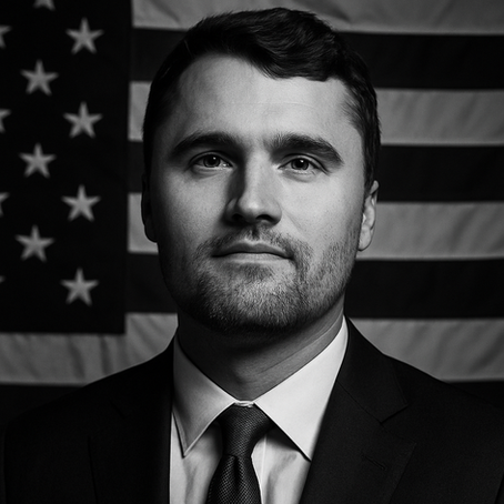 Charlie Kirk and an American Flag