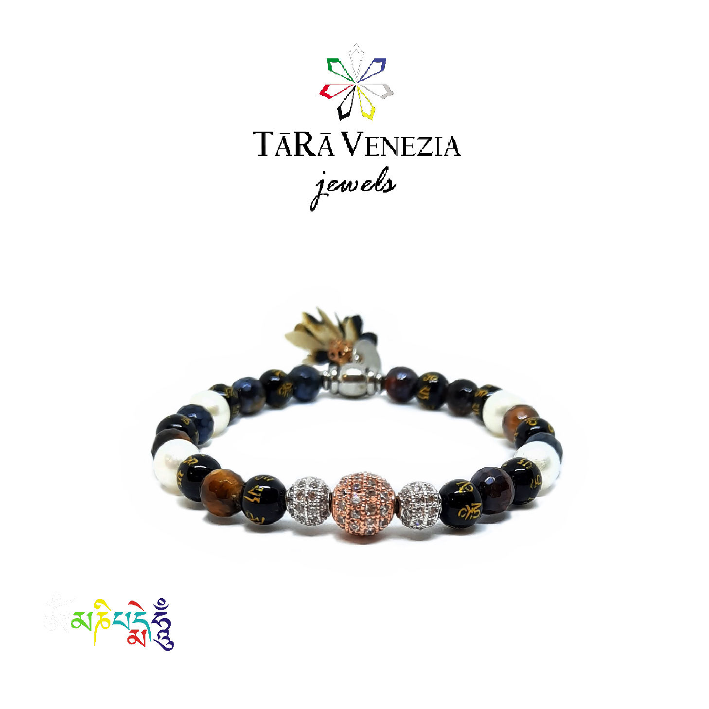 Bracciale TaRa Oṃ Occhio T perla acqua dolce elastic