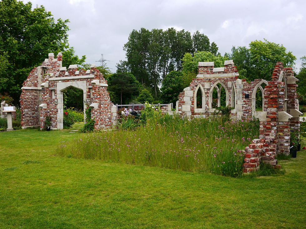 Ruins at Caple Manors Gardens in Enfield UK