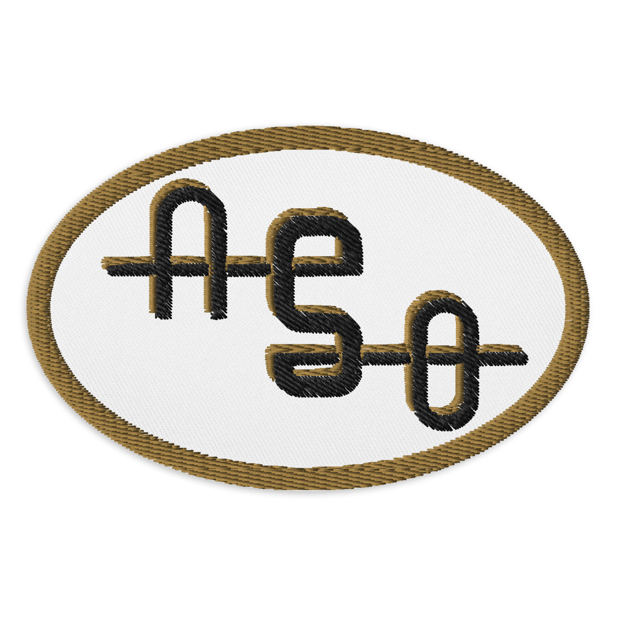 ASO White Gold Embroidered patches