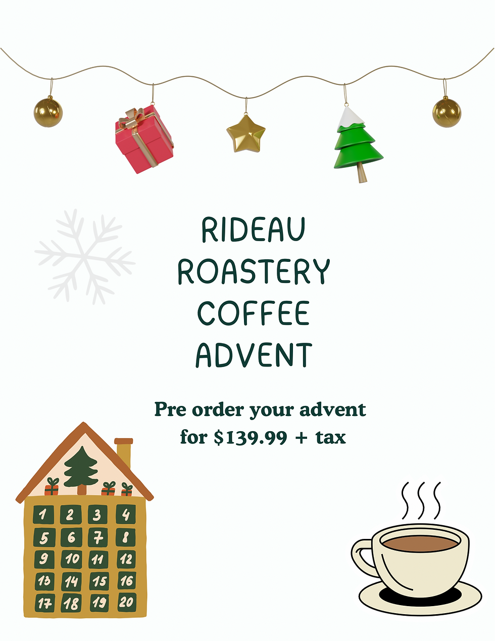 Shop the advent here https://www.rideauroastery.com/advent-calendar.html?fbclid=IwdGRjcANs0FZleHRuA2FlbQIxMQABHvbOD1pIieKtlModWKgoLg3kP-ut_SWlnfHlsbkRr6duzEta96Ac-dFwE7IP_aem_35XqU3s93QXm5ml5atLPNg
