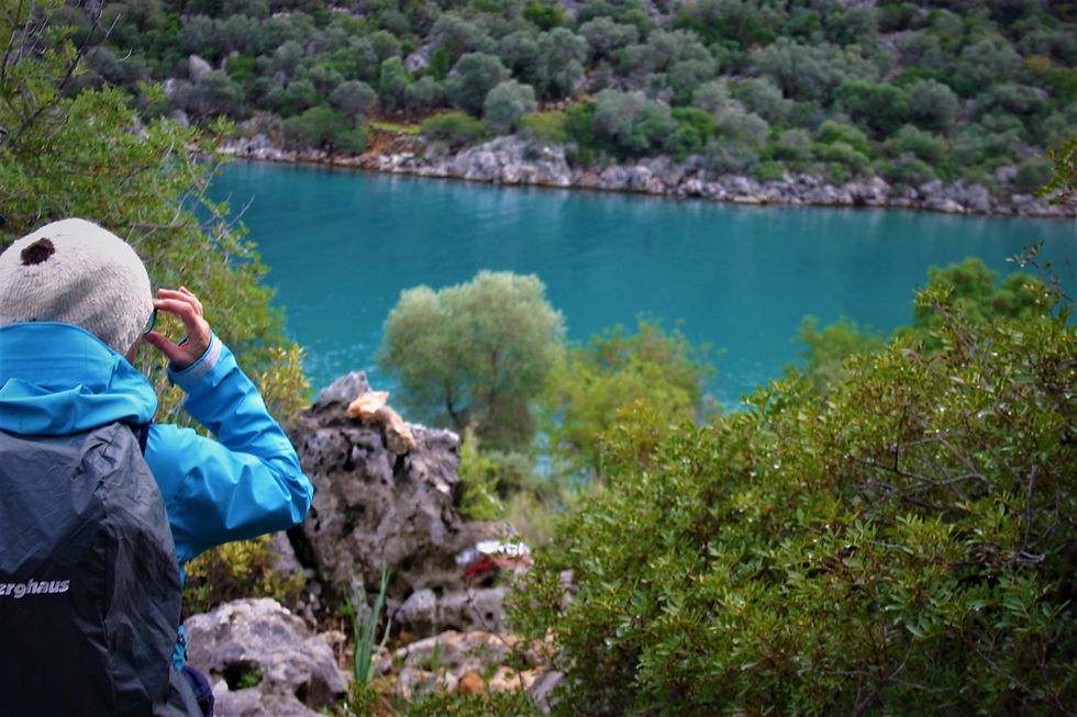 karen McGrath trekking on the Lycain way