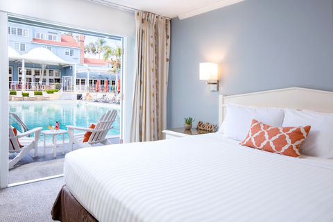 Poolside hotel room that walks out to pool