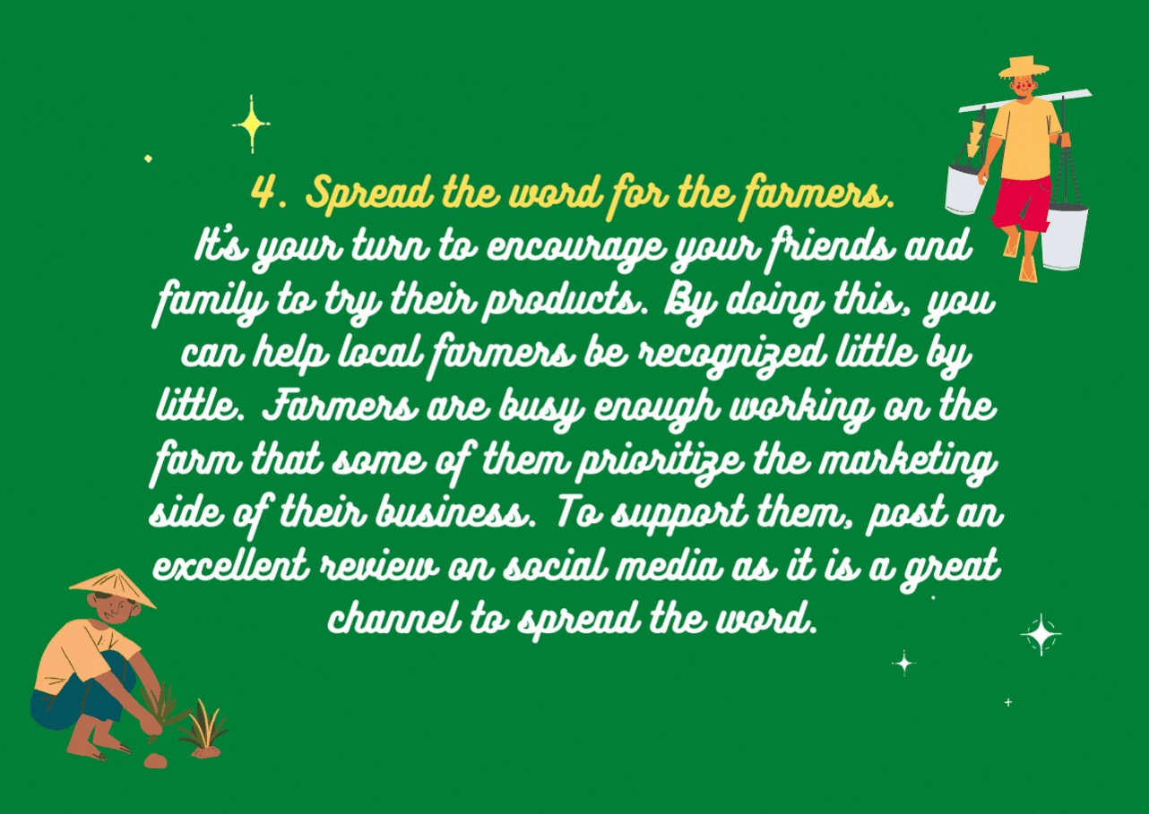 4. Spread the word for the farmers