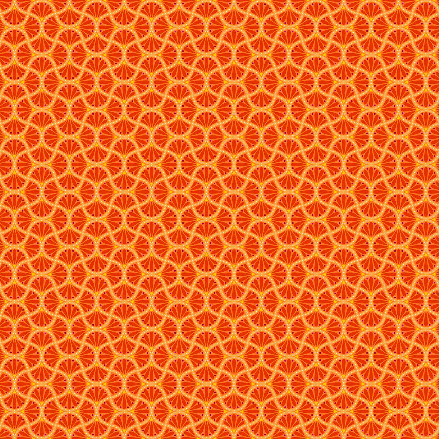 MAKOWA FABRICS REVIVAL PALM ORANGE D061NP