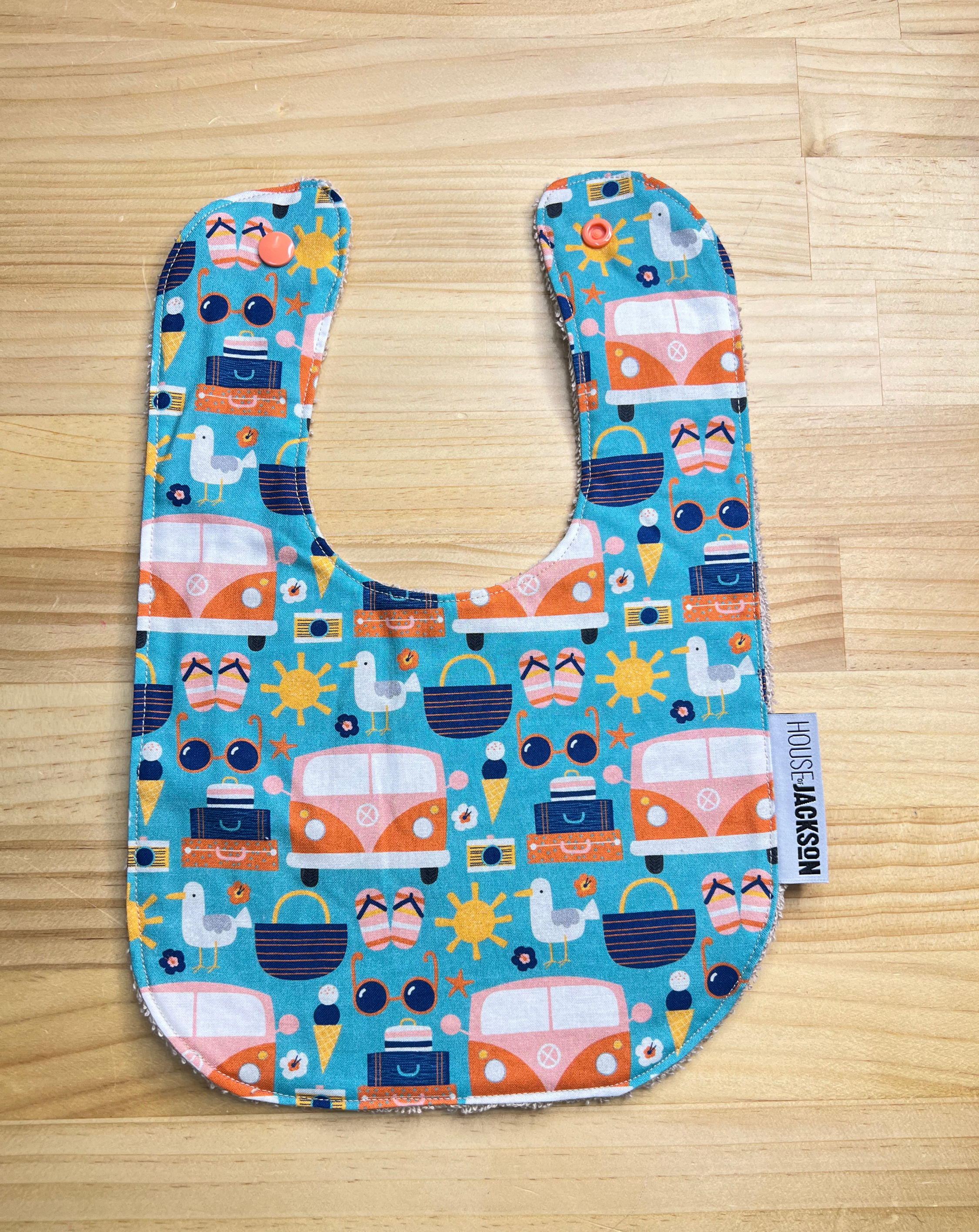 Baby Bib - Beachside print