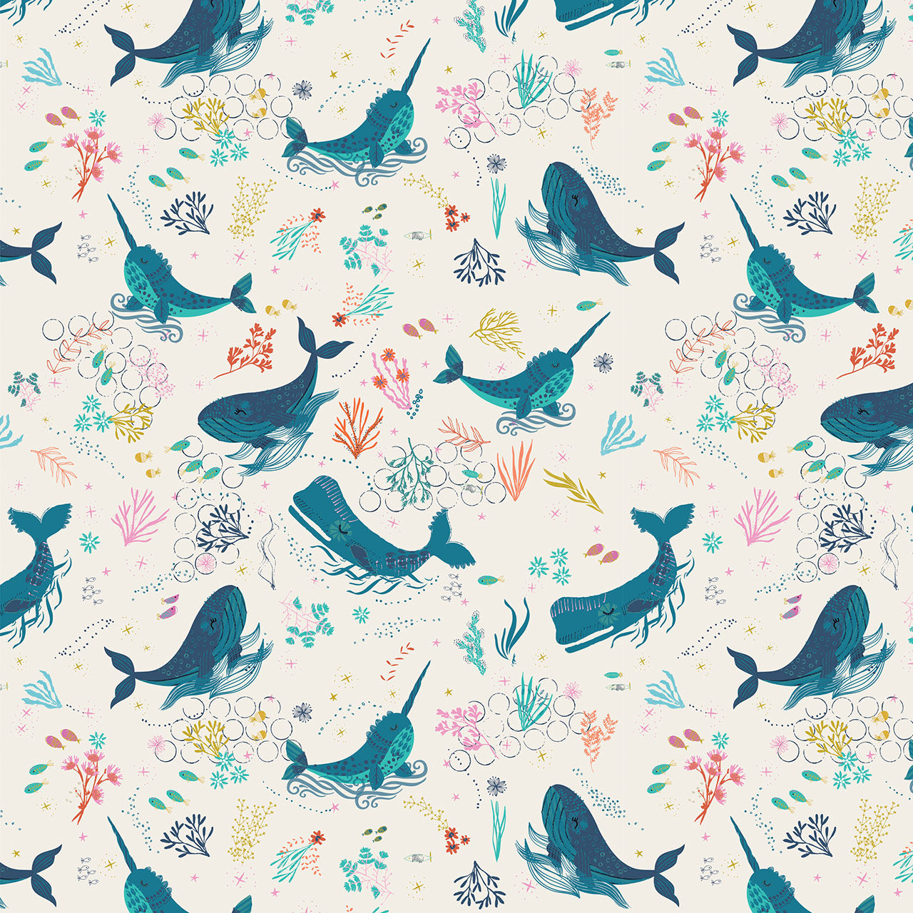 Siren seas - Ocean Song -Thread and Ink 100% cotton fabric