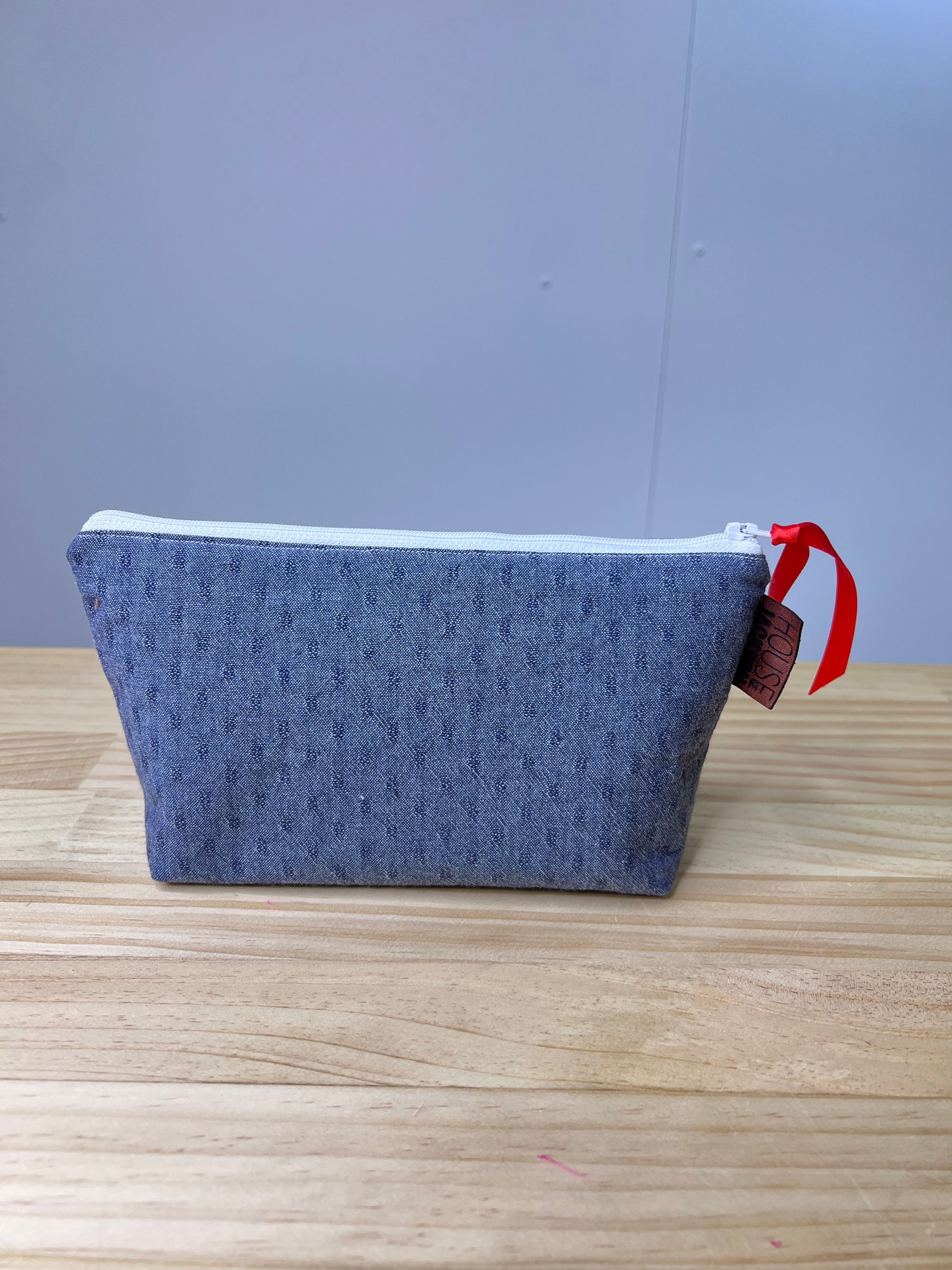 Essentials Pouch - Blue weave fabric