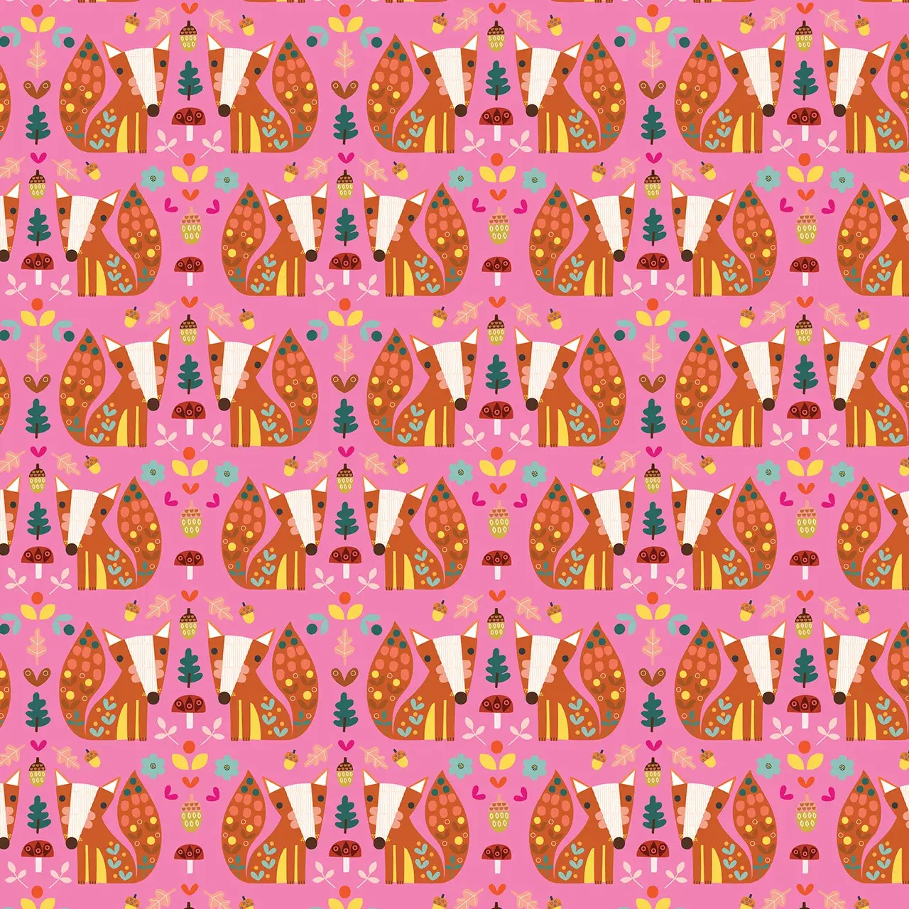 AMBERWOOD Fancy Fox - 100% cotton quilting fabric