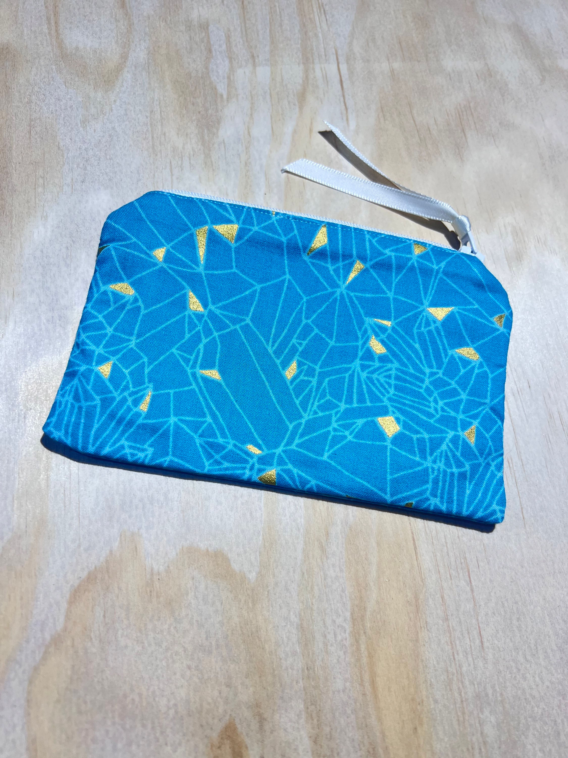 Mini Zip pouch - Blue goe print