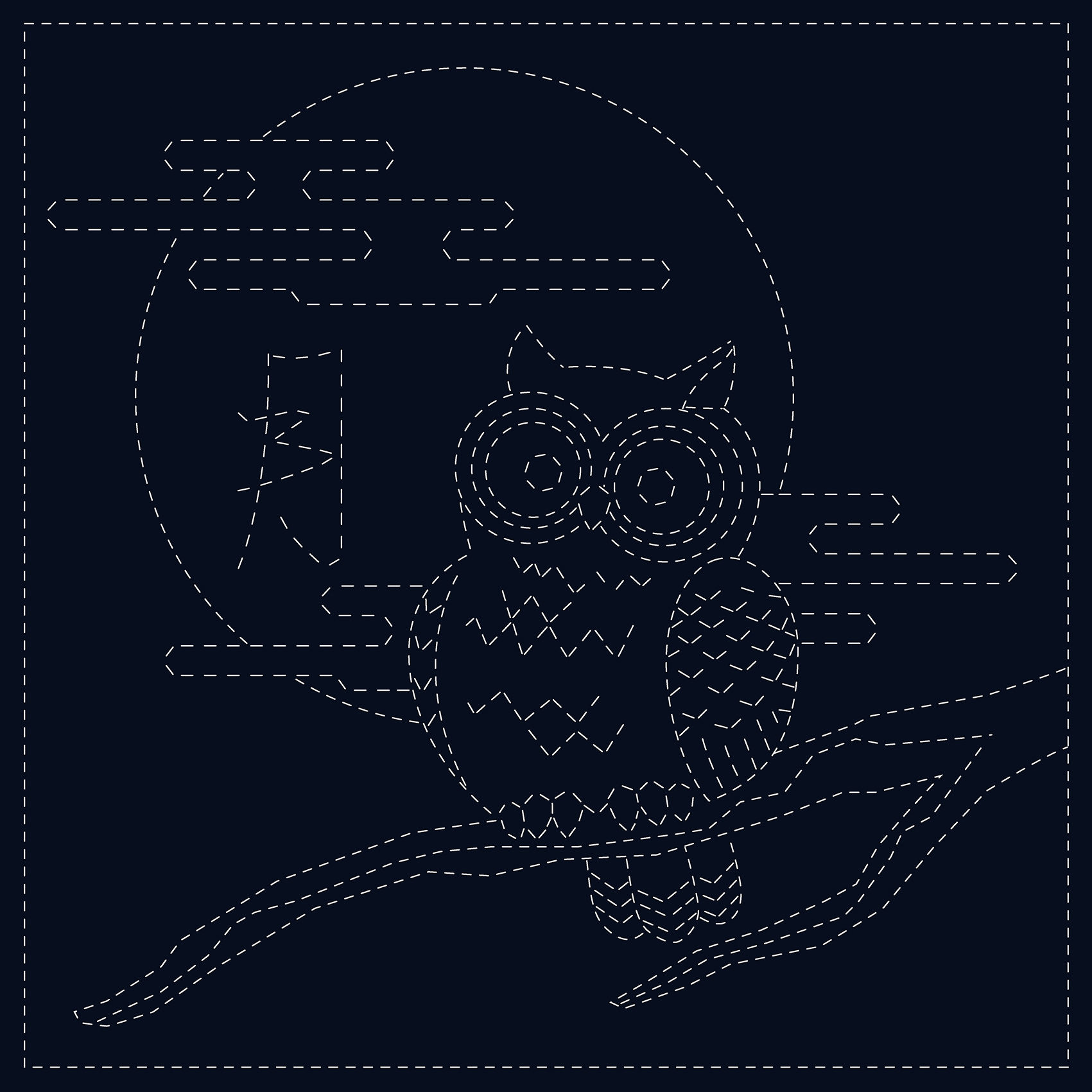 Sashiko Cloth SC0017-08 Owl