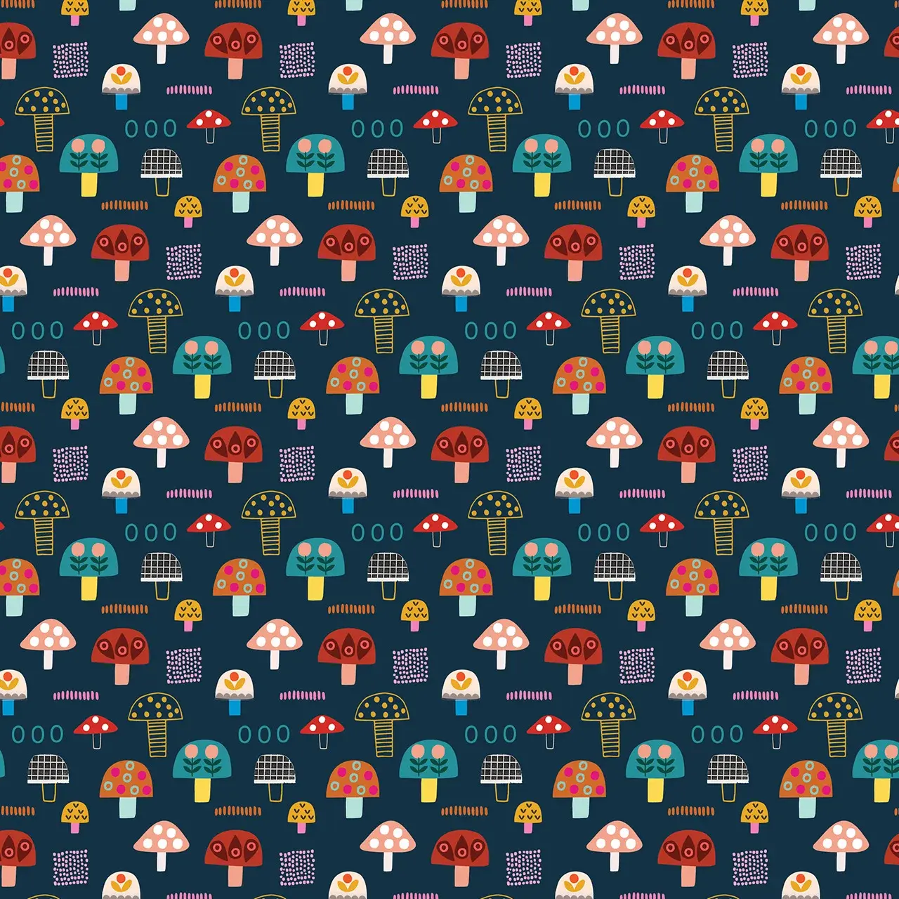 AMBERWOOD Toadstools - 100% cotton quilting fabric