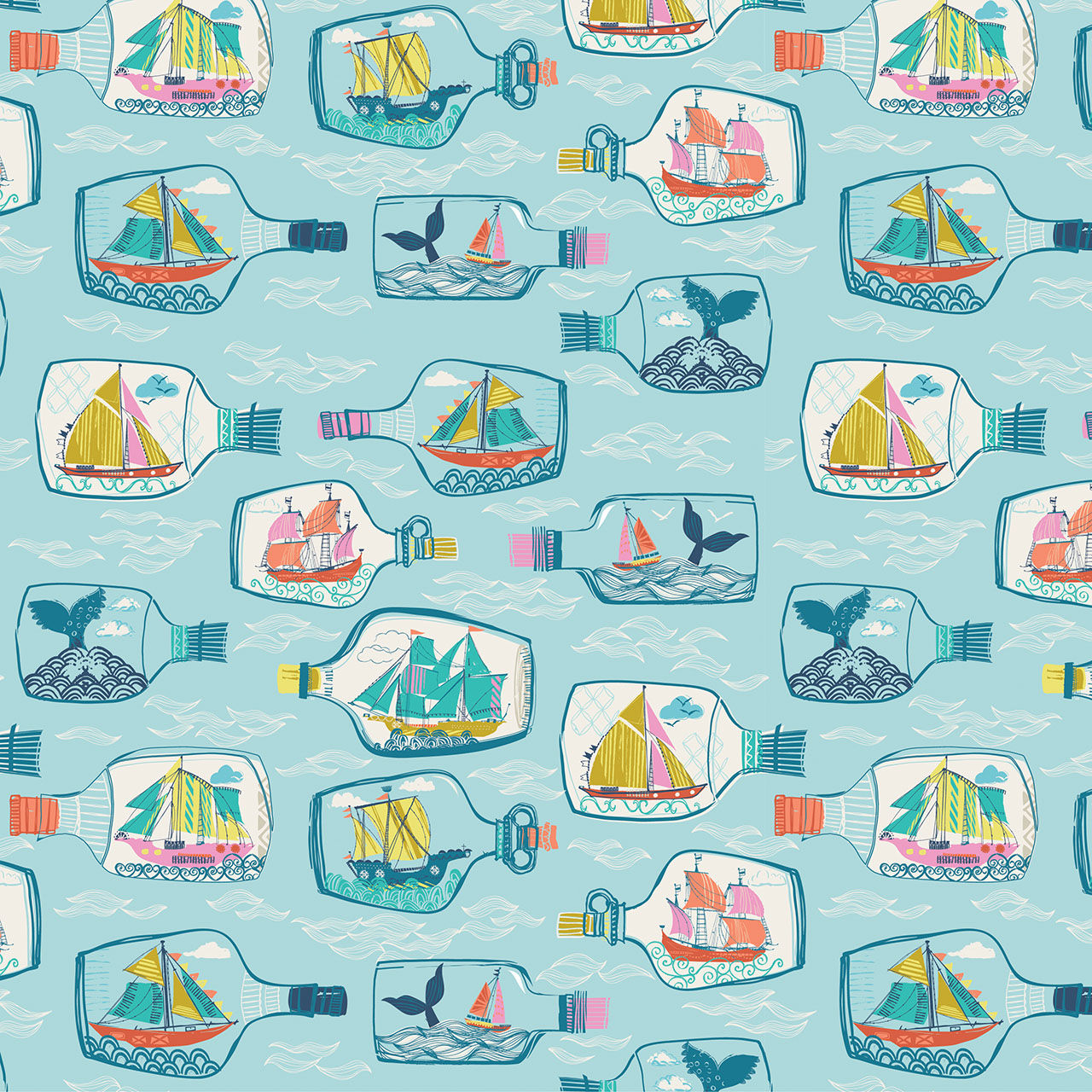 Siren seas - Mariners Memory -Thread and Ink 100% cotton fabric