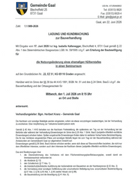 Ladung und Kundmachung zur Bauverhandlung 