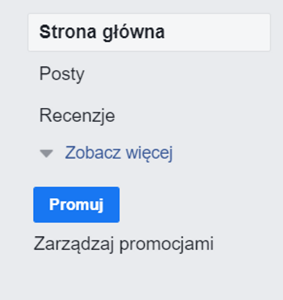 Na zdjęciu zrzut ekranu. Fragment widoku serwisu Facebook. Instrukcja, jak założyć własny fanpage na Facebooku.