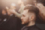 Barbershop. Man with beard in barber sho