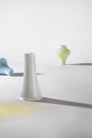AS15 Asti vase by NasonMoretti in Opaline Anise colourwat, with AS17 vases in the background