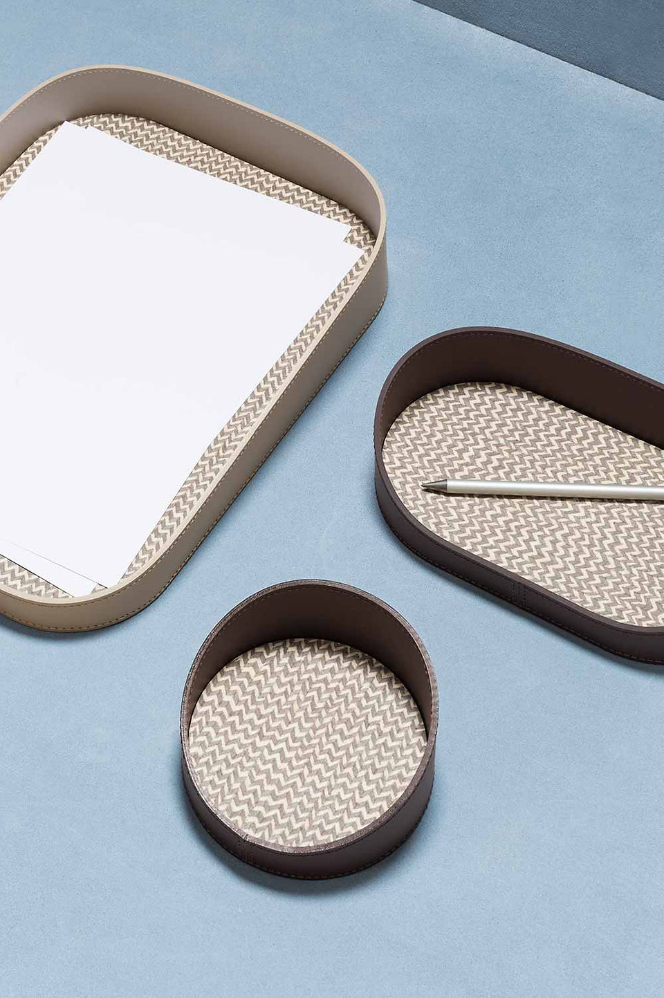Chevron vide poche from RUDI by GioBagnara in regenerated leather
