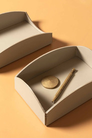 Pieces collection rectangular box open, showing the shape detail of the body and lid