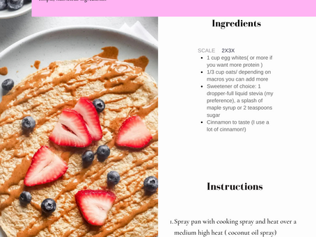 P R O T E I N PANCAKES (EGG WHITES) 