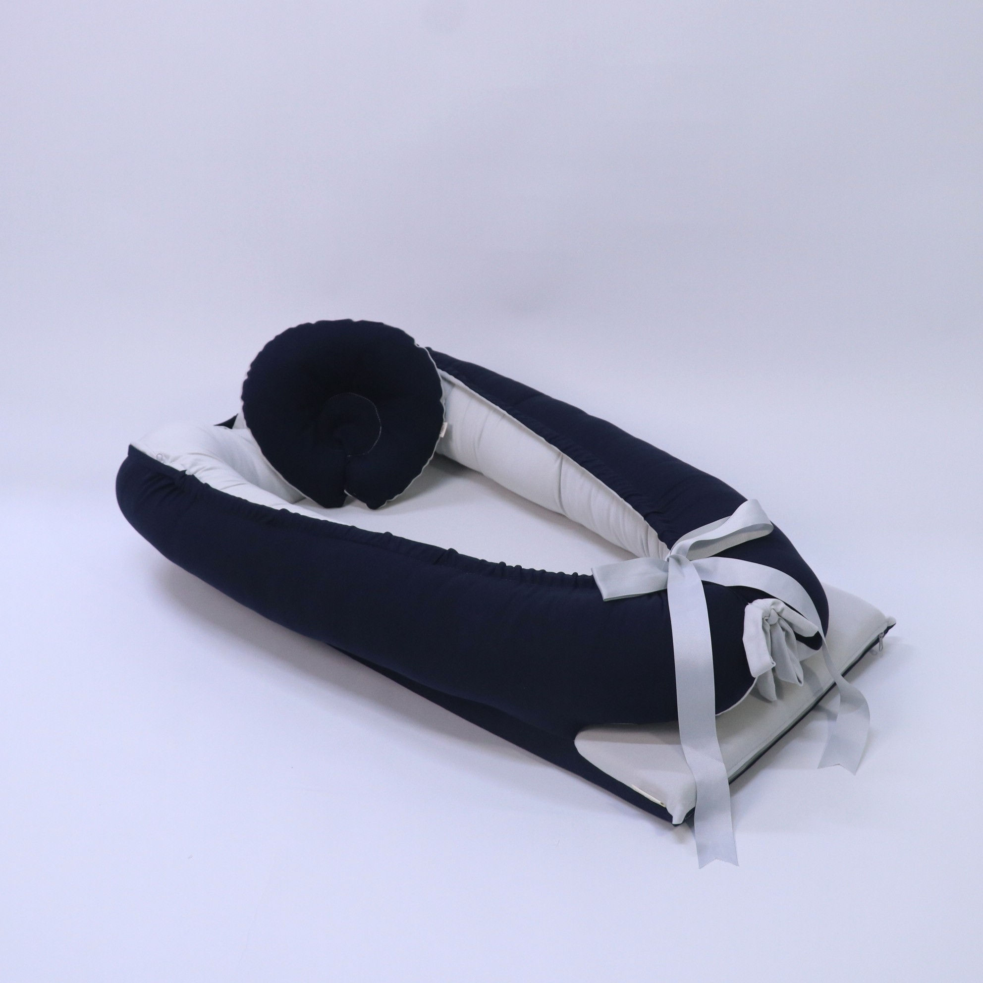 Nido Colecho Reversible - Azul Marino/Ceniza