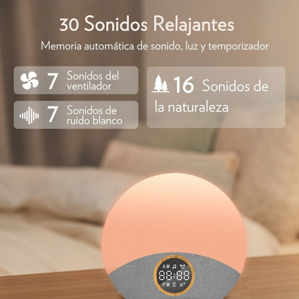 Miniatura: Despertador Inteligente con Luz de Amanecer y Ruido Blanco (SONNO)