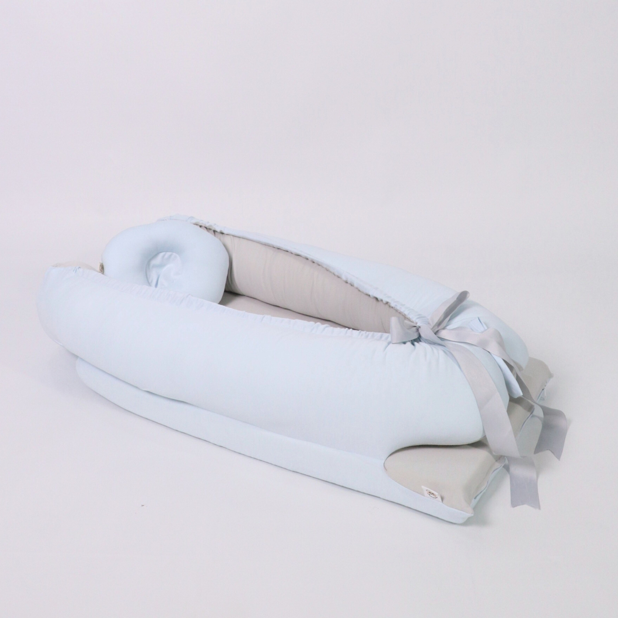 Nido Colecho Reversible - Celeste/Ceniza