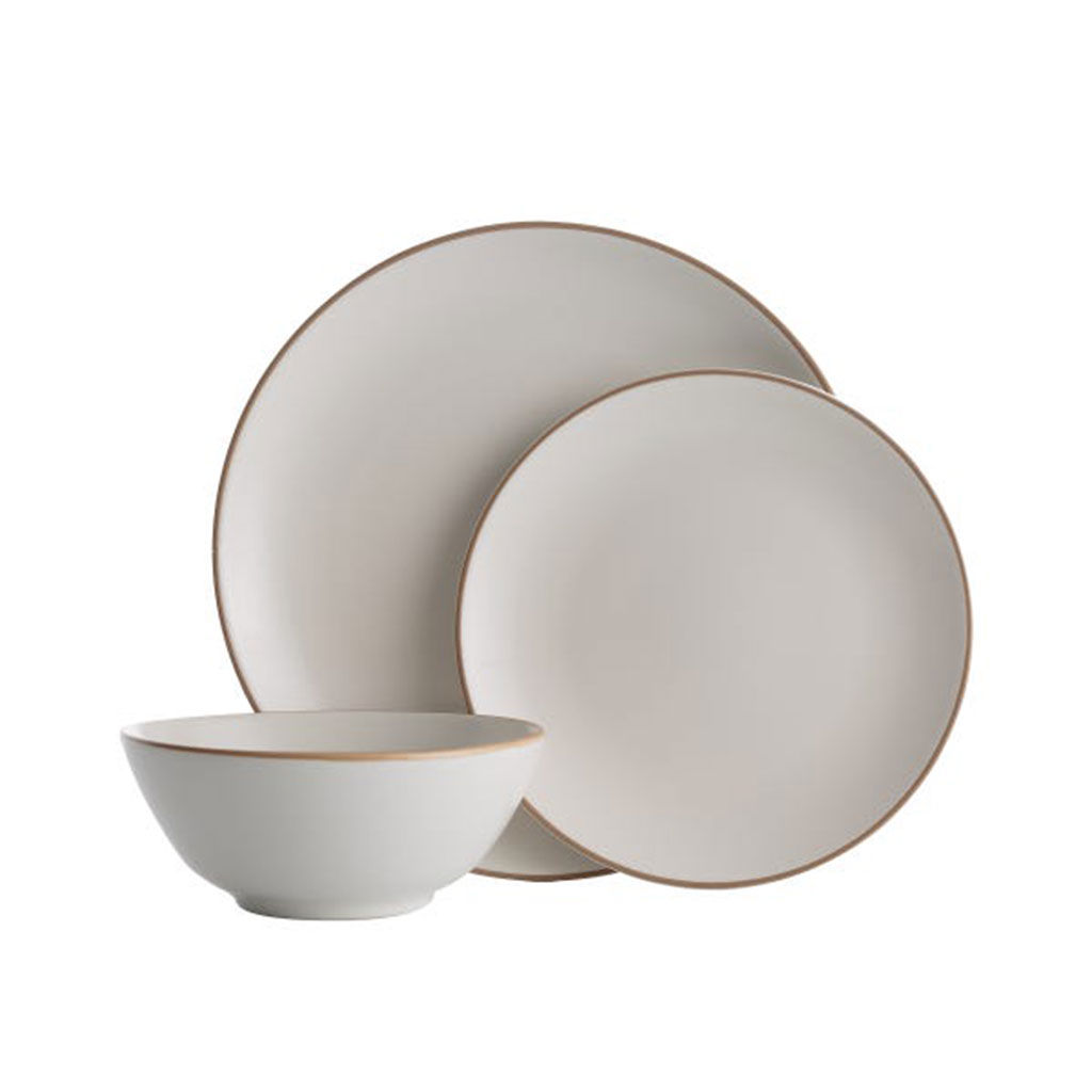 Juego 12 Piezas Loza Crema