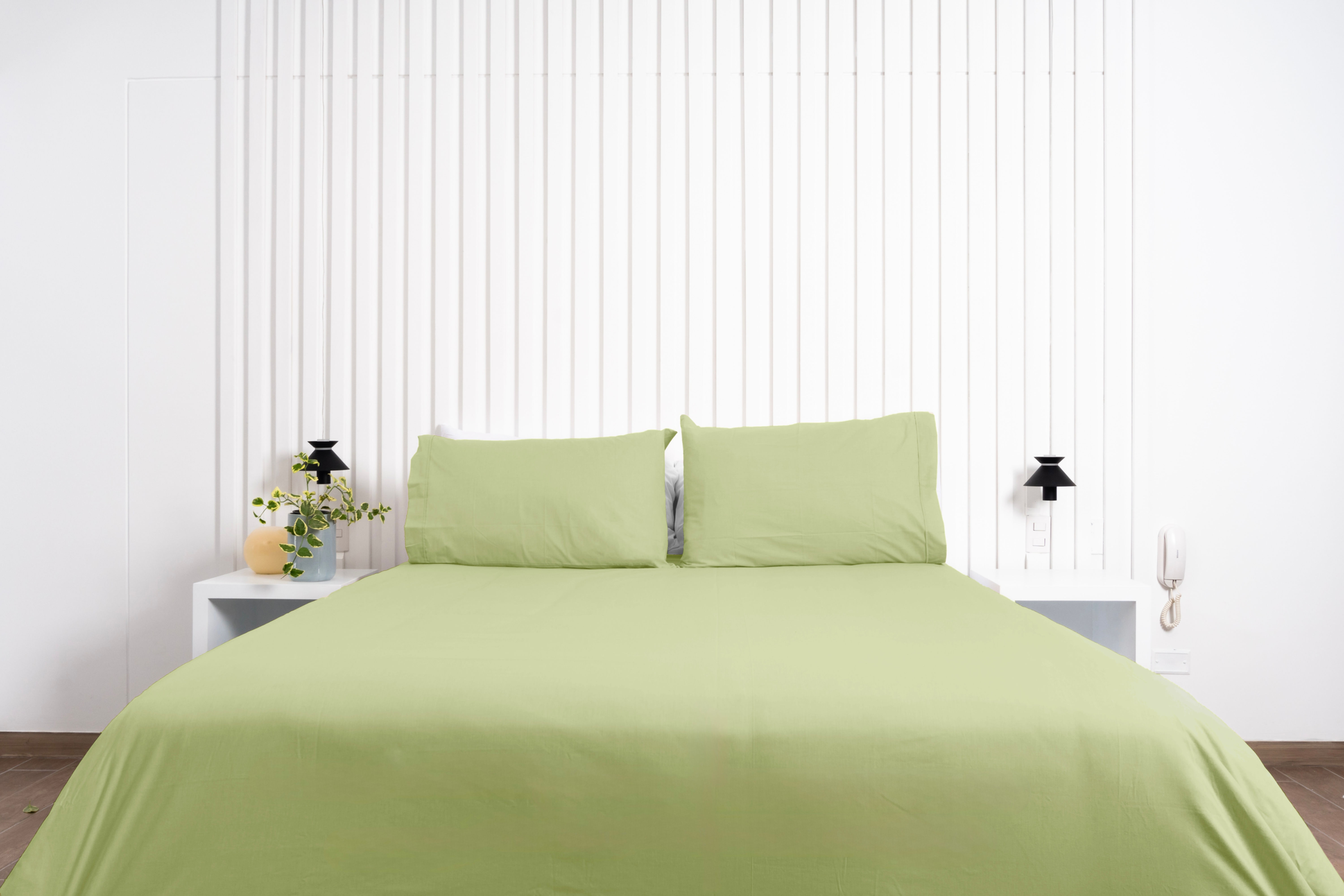 Set de sábanas Verde 2 plazas 100% Algodón