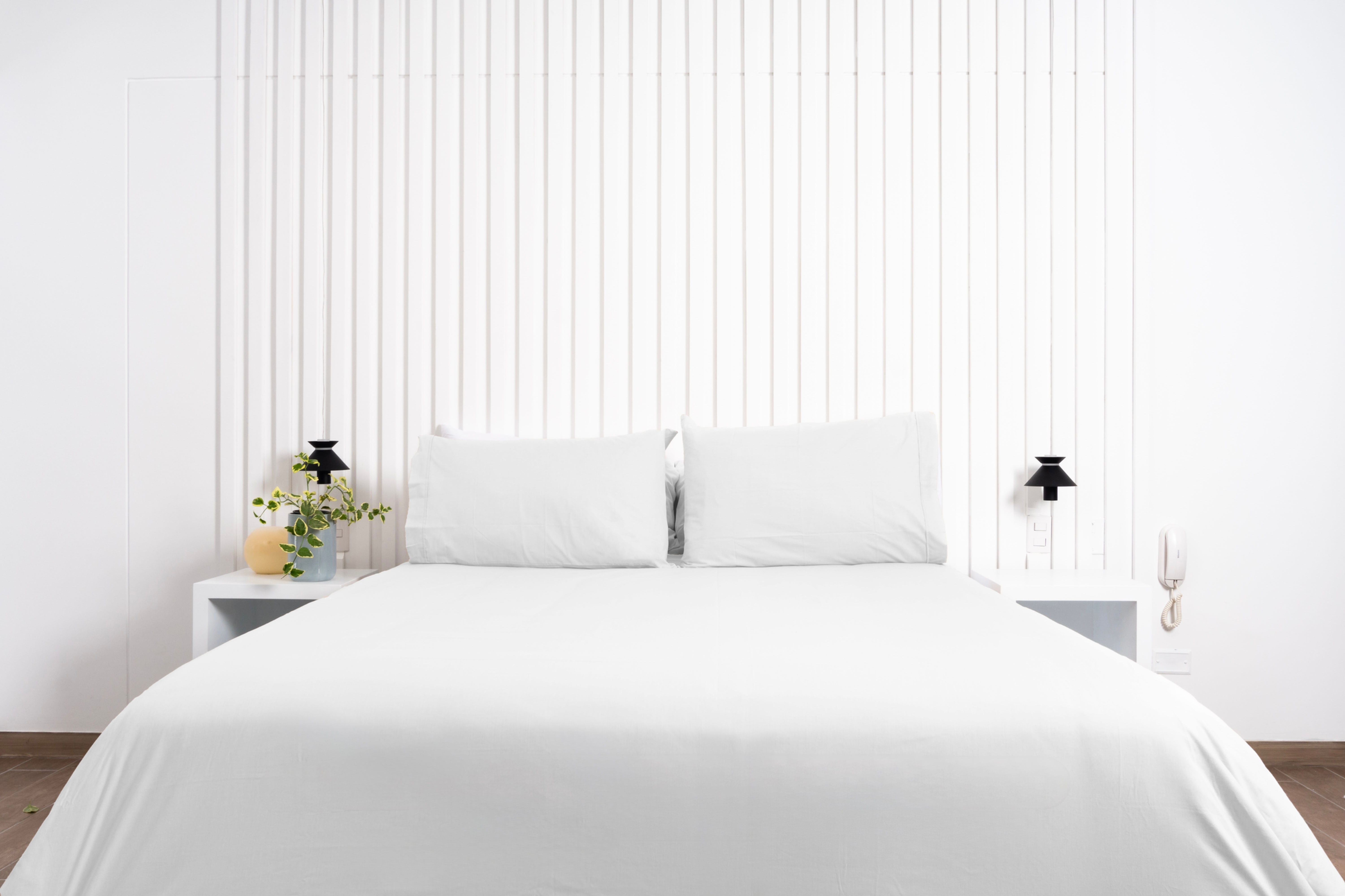 Set de sábanas Blanco 400 hilos Queen Cobitex 100% algodón