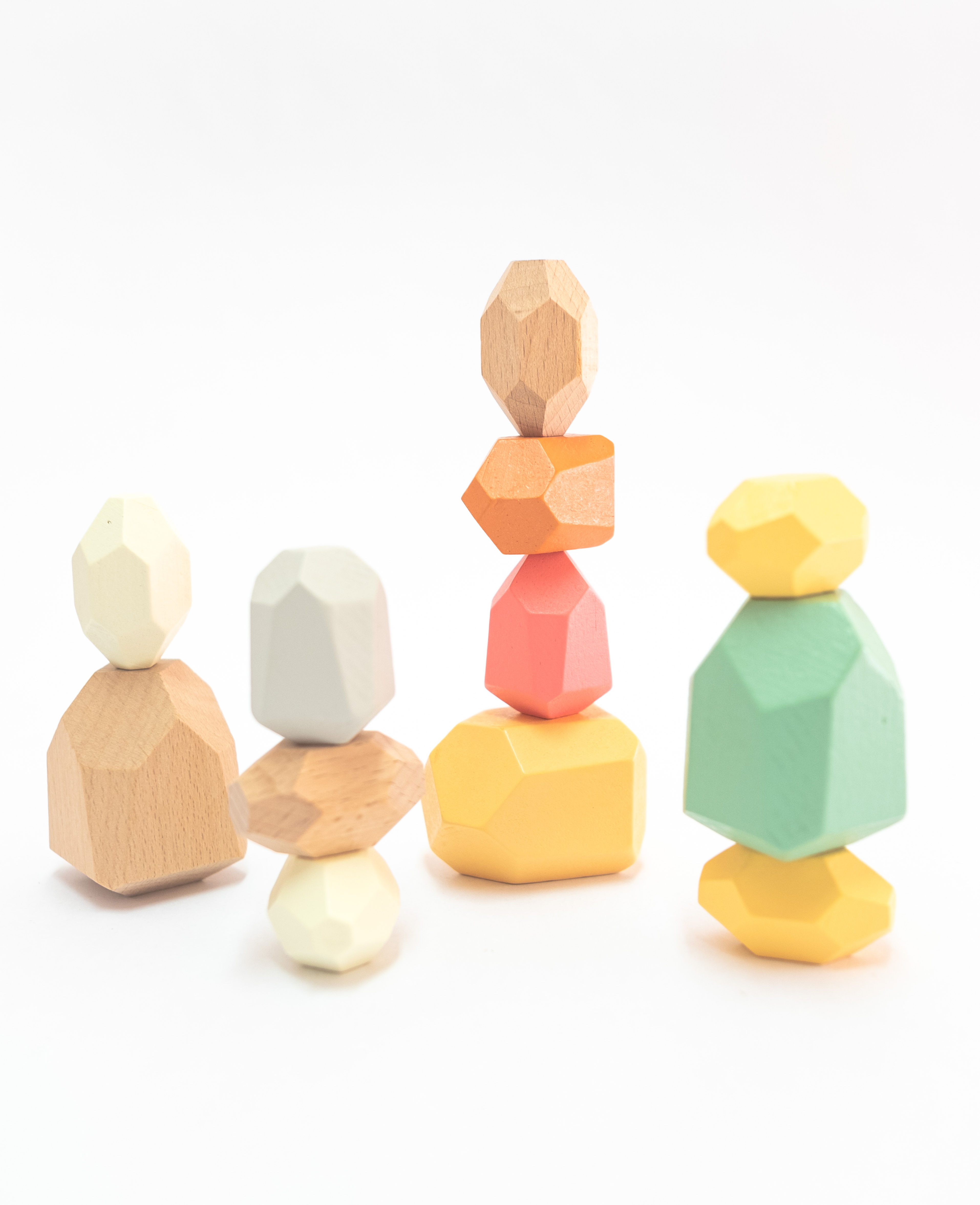 Wood Balancing Rocks-Colored