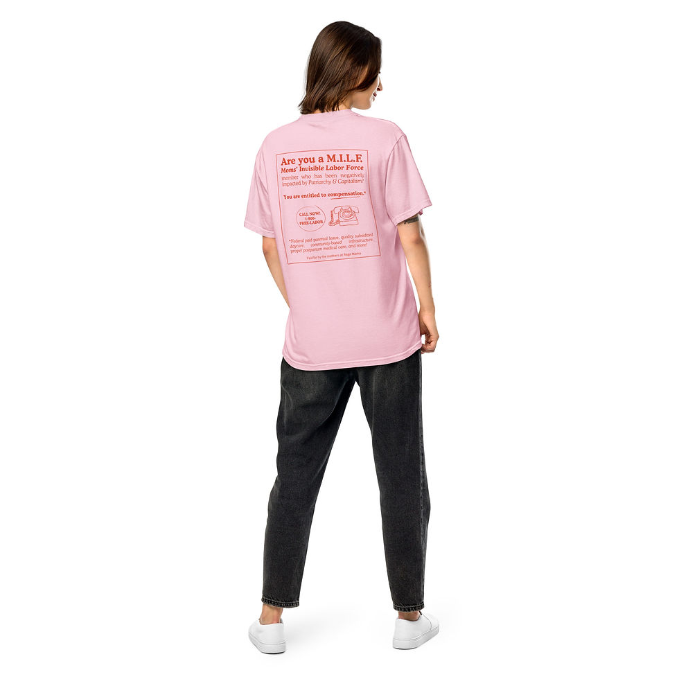 Thumbnail: Are you a MILF (Moms Invisible Labor Force) Member? Tee | Embroidered Front
