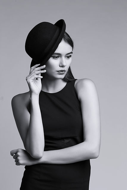 Model with Hat