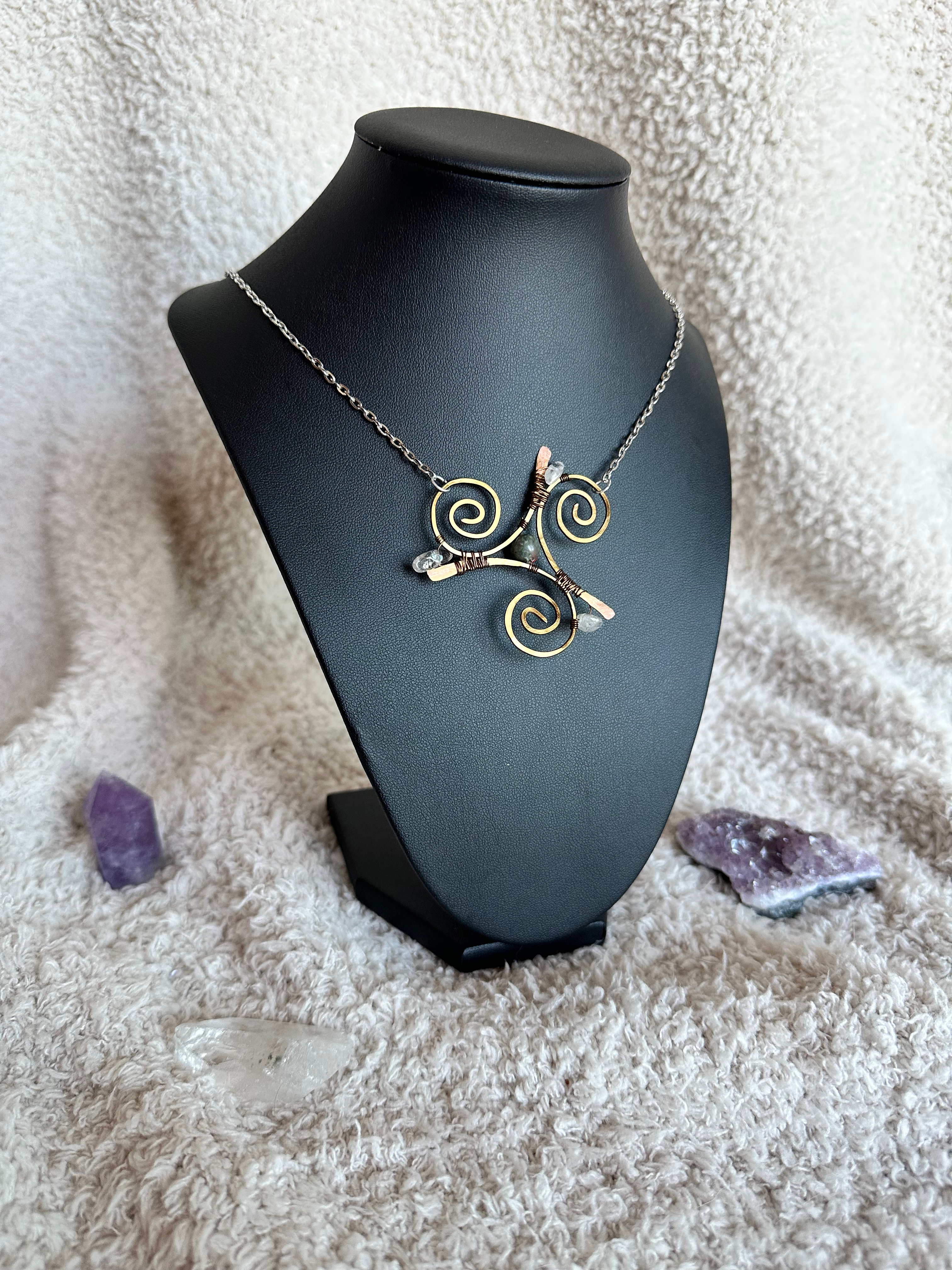 Three Spiral Necklace