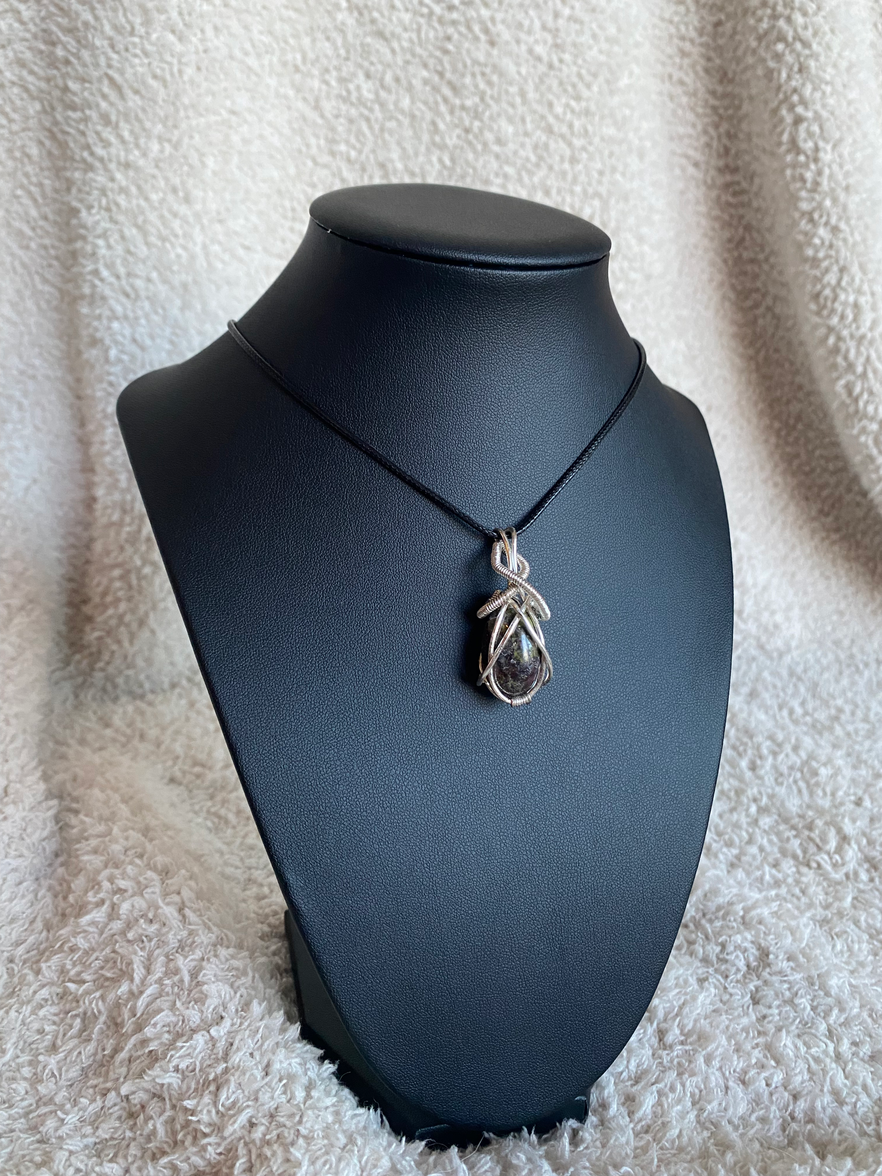 Bloodstone Wire Wrapped Pendant