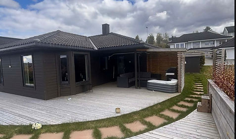 Eksisterande uteområde før planlegging av nye soner og skjerming