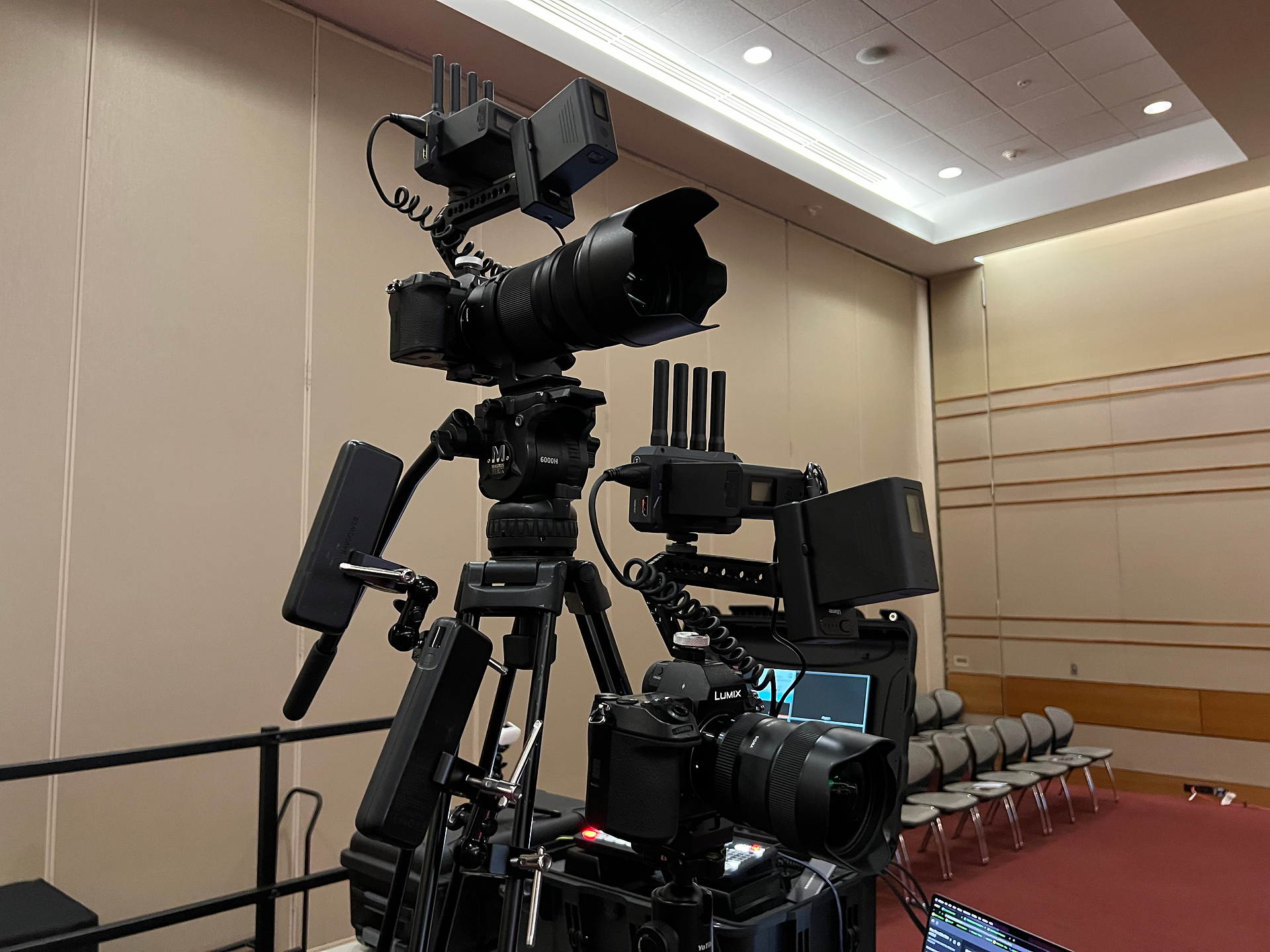 cart full of camera gear