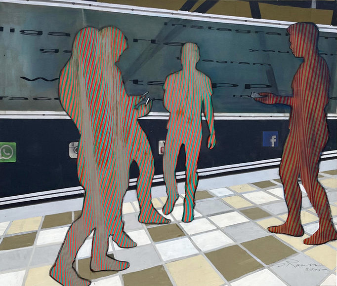The artwork belongs to the series "Smartphone-Generation" and is registered in the artist’s Catalogue Raisonné under IR-V_701.