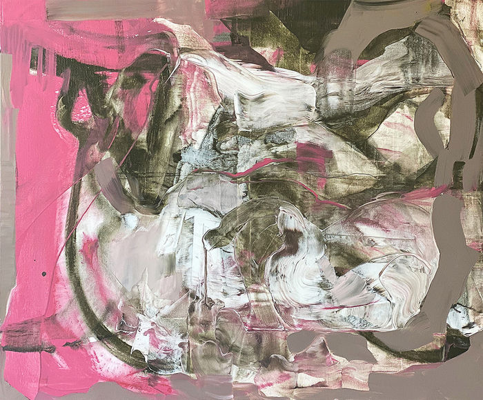 Gentle in the pastel color palette and daring artwork at the same time thanks to the presence of an accent of rich pink color. On the canvas is a constantly ongoing transformation, movement from within and development. The birth of something new describes this artwork. Pastel colors are perfect for a feminine space at home. Participant of "Space4Art" exhibition, Bid4Auction gallery, Prague.