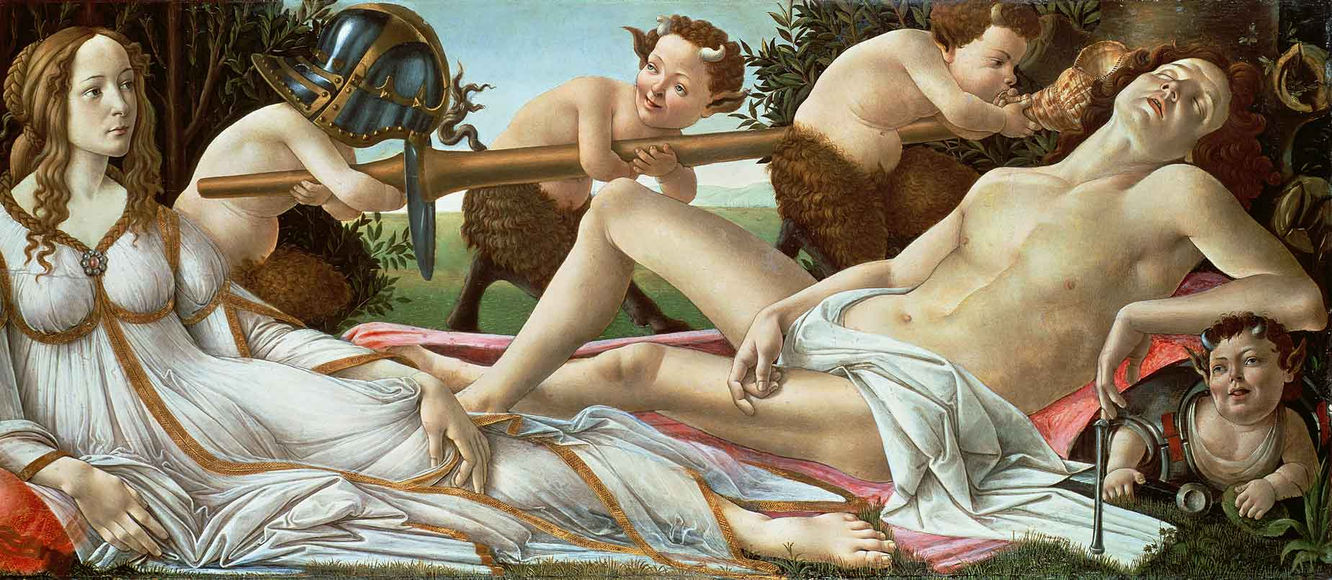Sandro Botticelli (* 1 March 1445 in Florence; † 1510, buried 17 May 1510 Florence; also Alessandro di Mariano Filipepi or Sandro di Mariano di Vanni Filipepi, gen. Botticelli) was one of the most important Italian painters and draughtsmen of the early Renaissance. Botticelli's posthumous reputation suffered until the late 19th century, when he was rediscovered by the Pre-Raphaelites who stimulated a reappraisal of his work. Since then, his paintings have been seen to represent the linear grace of Early Renaissance painting.
In addition to the mythological subjects for which he is best known today, Botticelli painted a wide range of religious subjects (including dozens of renditions of the Madonna and Child, many in the round tondo shape) and also some portraits. His best-known works are The Birth of Venus and Primavera, both in the Uffizi in Florence. Botticelli lived all his life in the same neighbourhood of Florence; his only significant times elsewhere were the months he spent painting in Pisa in 1474 and the Sistine Chapel in Rome in 1481–82
Only one of Botticelli's paintings, the Mystic Nativity (London, National Gallery), is inscribed with a date (1501), but others can be dated with varying degrees of certainty on the basis of archival records, so the development of his style can be traced with some confidence. He was an independent master for all the 1470s, which saw his reputation soar. The 1480s were his most successful decade, the one in which his large mythological paintings were completed along with many of his most famous Madonnas. By the 1490s his style became more personal and to some extent mannered. His last works show him moving in a direction opposite to that of Leonardo da Vinci (seven years his junior) and the new generation of painters creating the High Renaissance style, and instead returning to a style that many have described as more Gothic or "archaic."