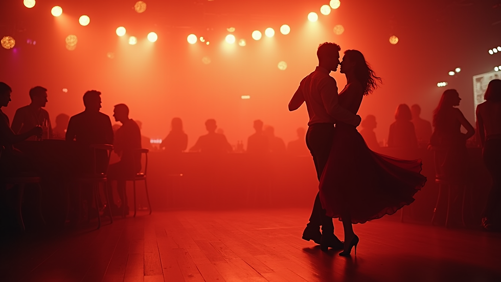 Vue de côté d’une personne dansant la salsa dans un salon lumineux