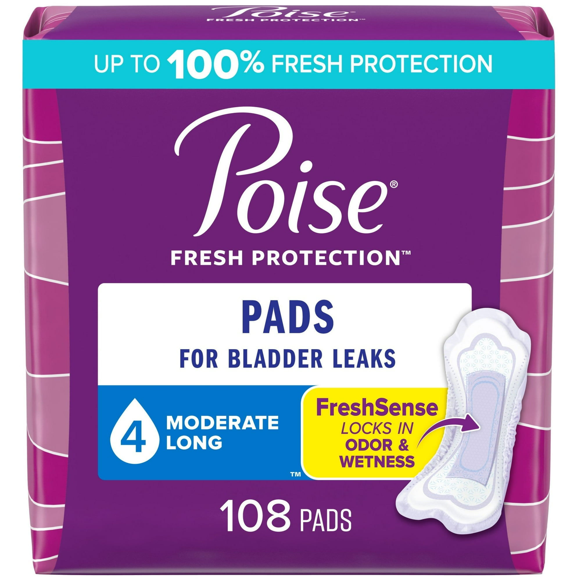 Pack of 2 Poise Incontinence Pads & Postpartum Incontinence Pads, 4 Drop