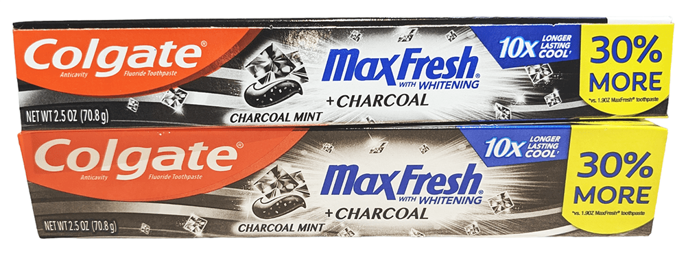 Colgate Total Whitening + Charcoal Toothpaste, Mint Toothpaste, 2.5 Oz Tube, 2