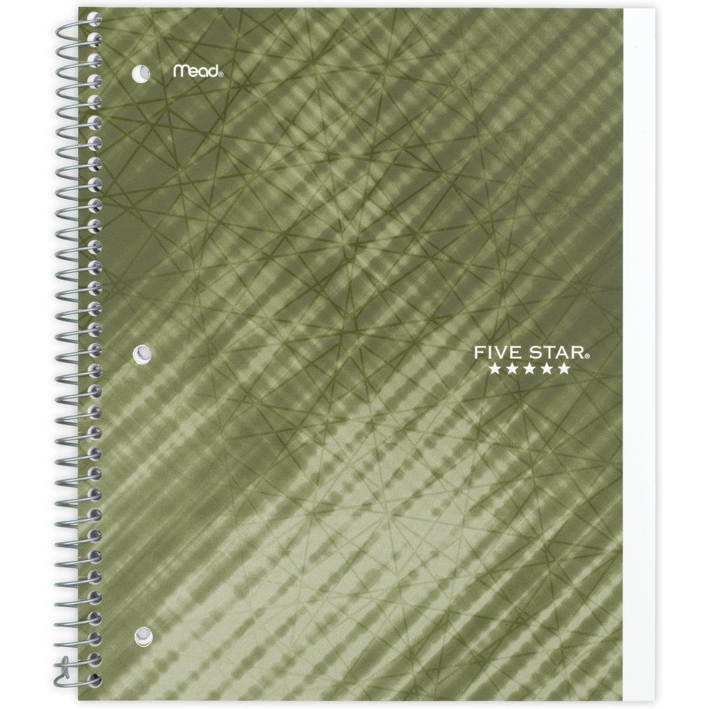 Five Star Performance 1 Subject Wide Ruled Wire bound Notebook, Green (05562)