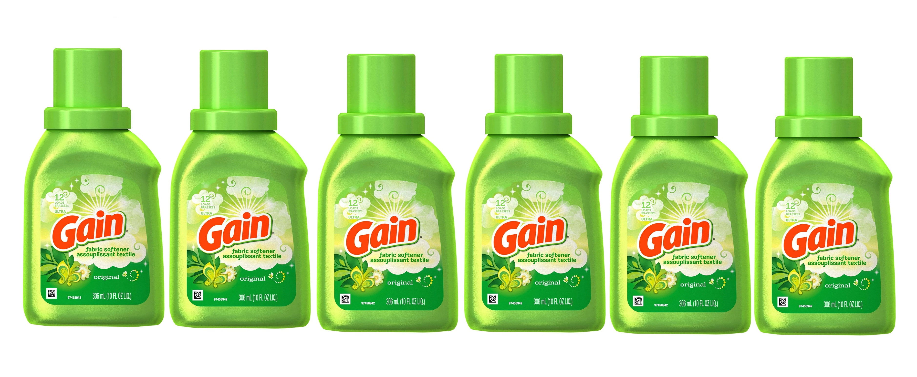 Gain Liquid Fabric Softener, Original Scent, 10 Fluid Ounces, 6 Pack